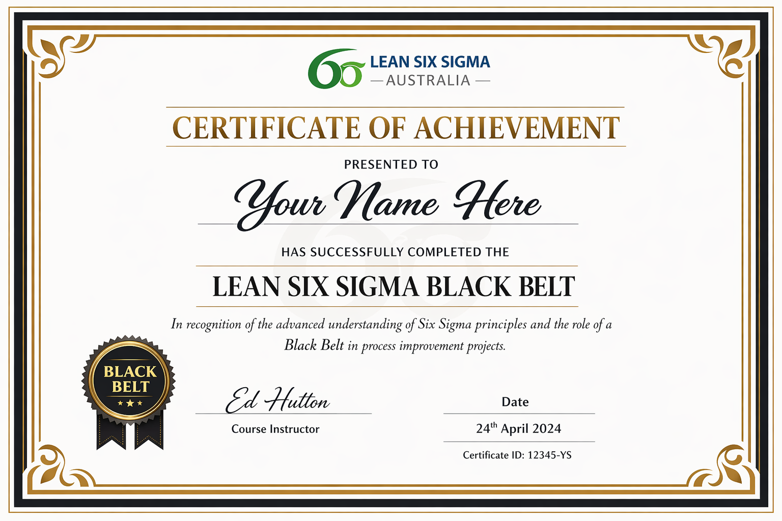 Lean Six Sigma Black Belt Certification