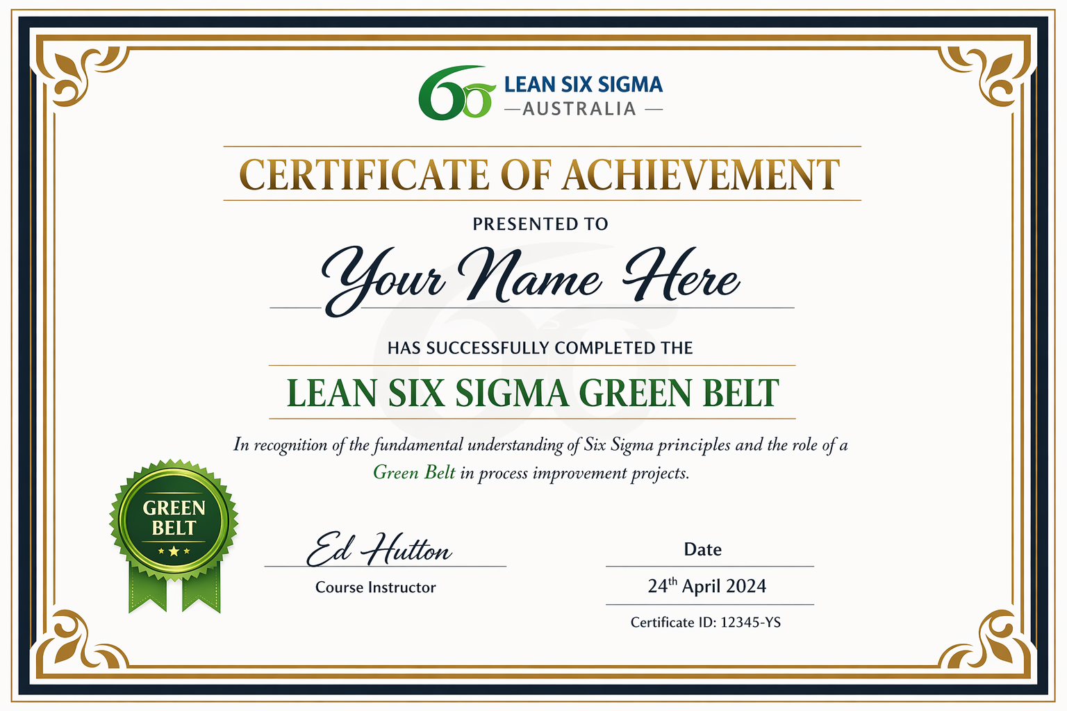 Lean Six Sigma Green Belt Certification