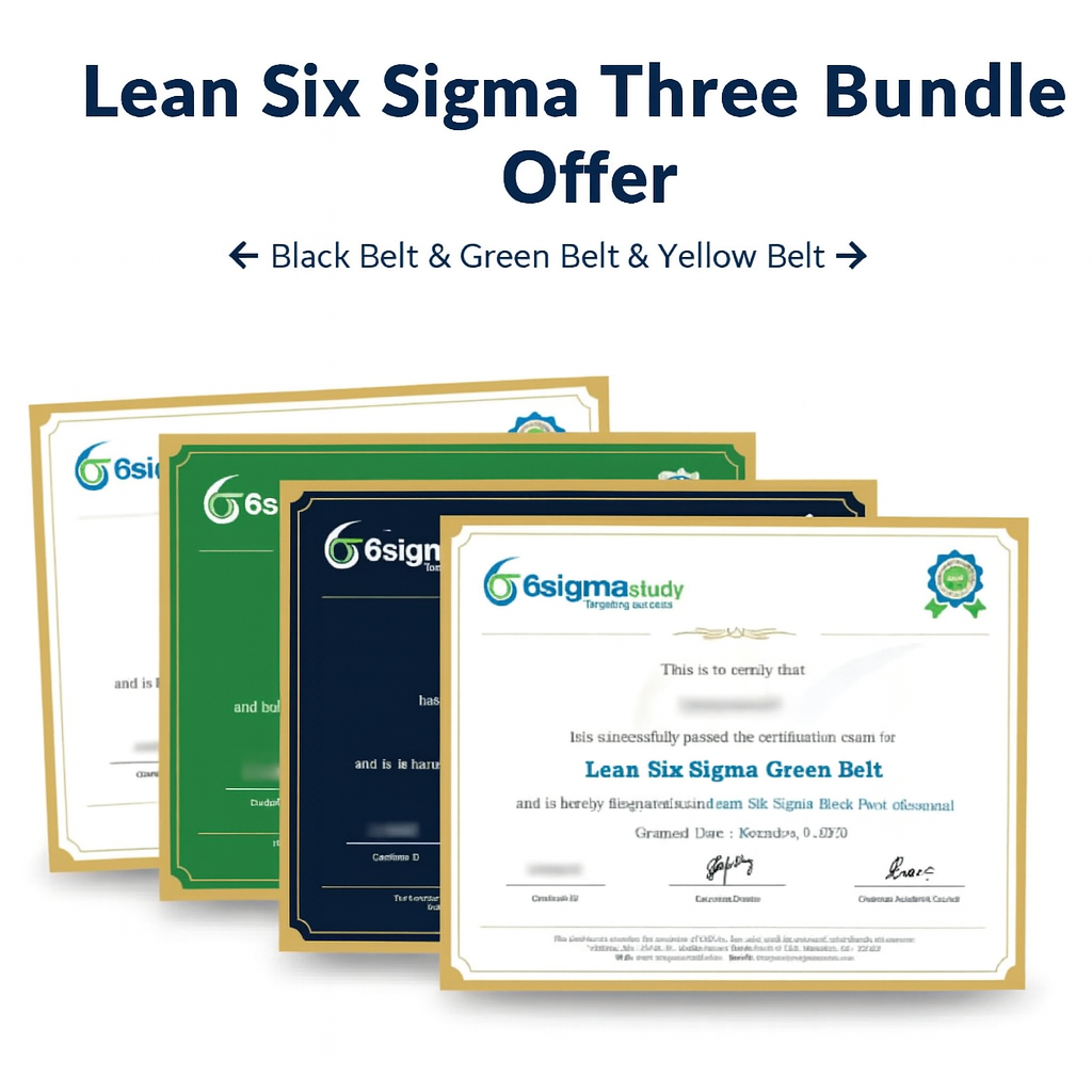 Combined Six Sigma Yellow, Lean Six Sigma Green & Black Belt Online Course (3-in-1 Bundle)