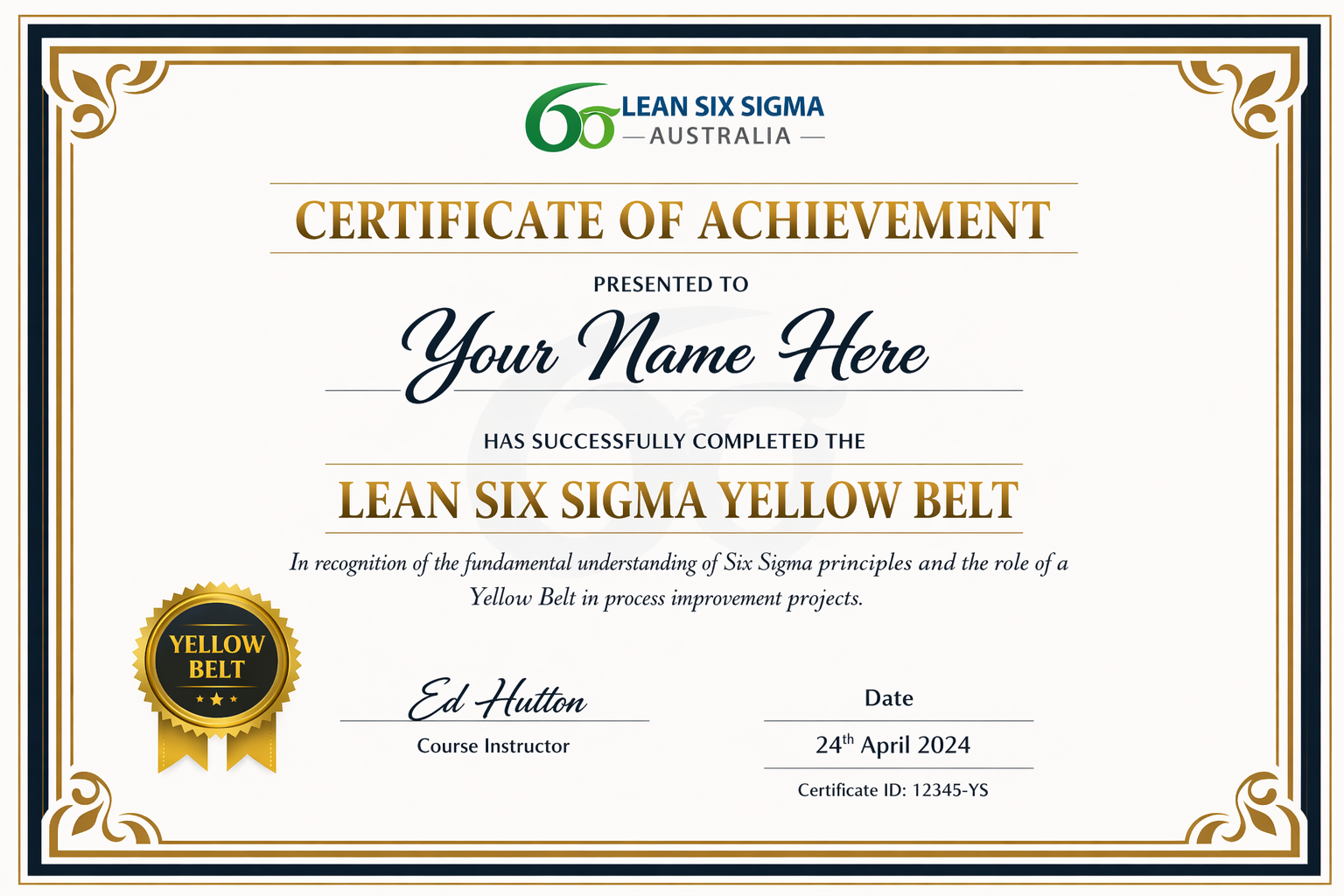 Lean Six Sigma Yellow Belt Certification
