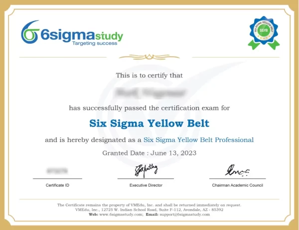 Online Six Sigma Yellow Belt Certification Course